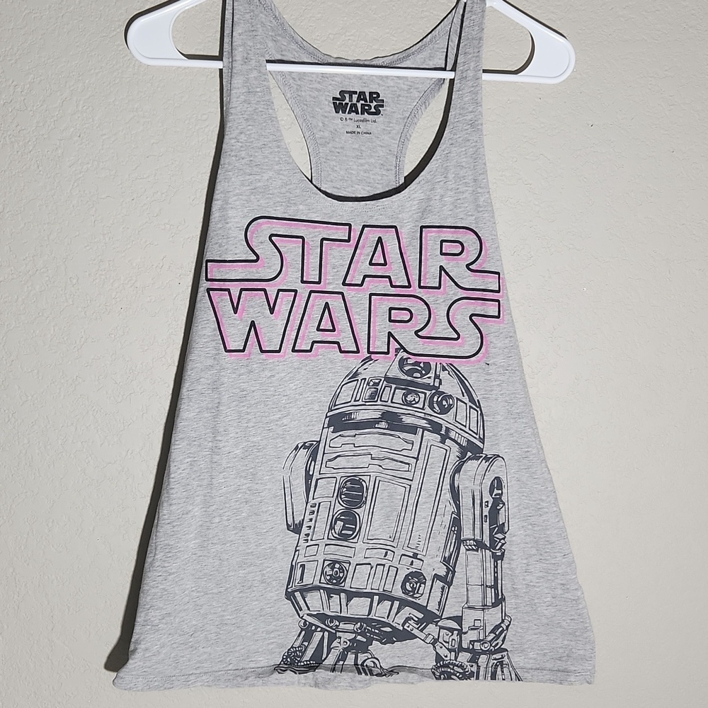 Star Wars tank top Womens racerback heather gray Sleeveless shirt size XL